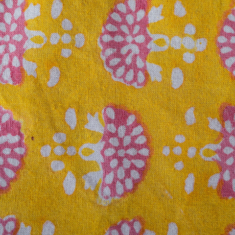 NEW FAN BUTTER YELLOW hand block printed tablecloth