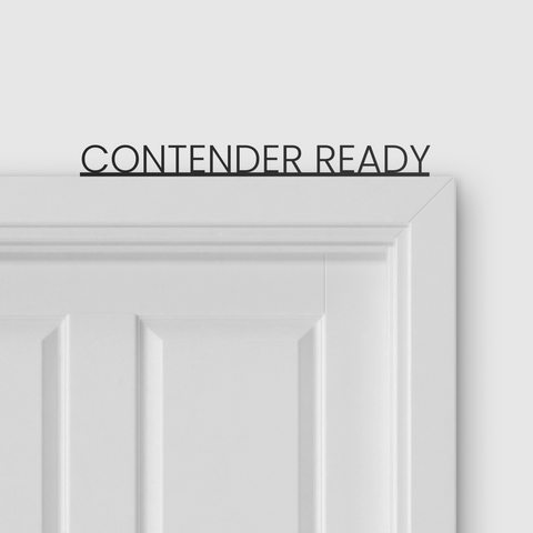 CONTENDER READY door topper and door tag