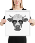 Cool Bull with Sunglasses Framed poster