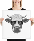 Cool Bull with Sunglasses Framed poster