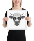 Cool Bull with Sunglasses Framed poster