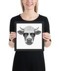 Cool Bull with Sunglasses Framed poster