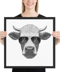 Cool Bull with Sunglasses Framed poster