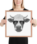 Cool Bull with Sunglasses Framed poster