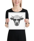 Cool Bull with Sunglasses Framed poster