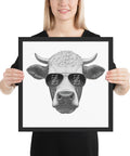 Cool Bull with Sunglasses Framed poster