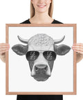 Cool Bull with Sunglasses Framed poster