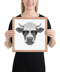 Cool Bull with Sunglasses Framed poster