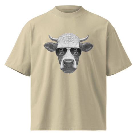 Cool Bull with Sunglasses Unisex organic oversized high neck t-shirt