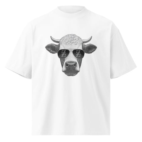 Cool Bull with Sunglasses Unisex organic oversized high neck t-shirt