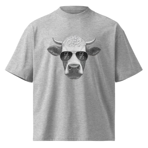 Cool Bull with Sunglasses Unisex organic oversized high neck t-shirt