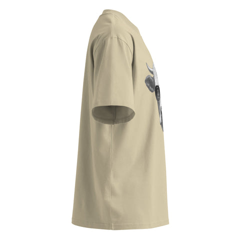 Cool Bull with Sunglasses Unisex organic oversized high neck t-shirt