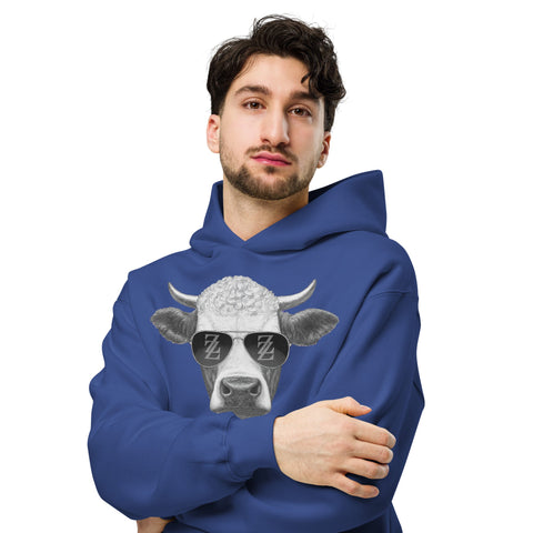 Cool Bull with Sunglasses Unisex oversized hoodie