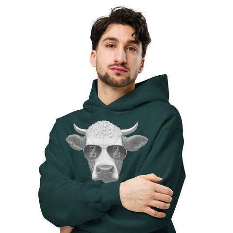 Cool Bull with Sunglasses Unisex oversized hoodie