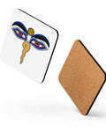 Buddha Wisdom Eyes glossy coaster with cork backing
