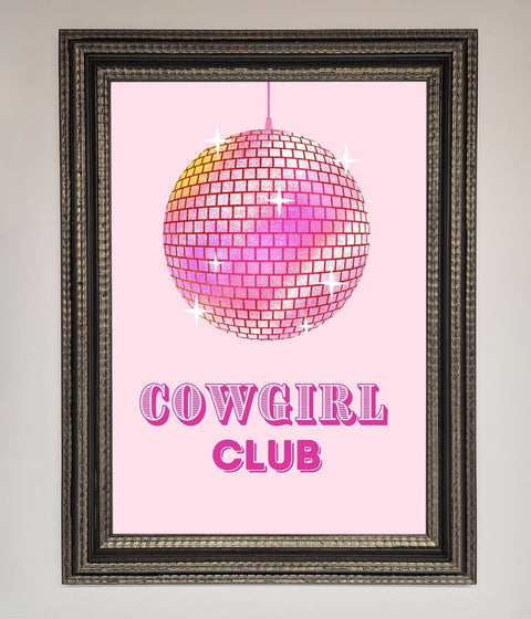 Cowgirl Club Disco Ball Framed Print