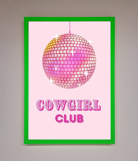 Cowgirl Club Disco Ball Framed Print