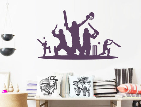 Cricket-Wandtattoo – Silhouette eines Cricketspielers