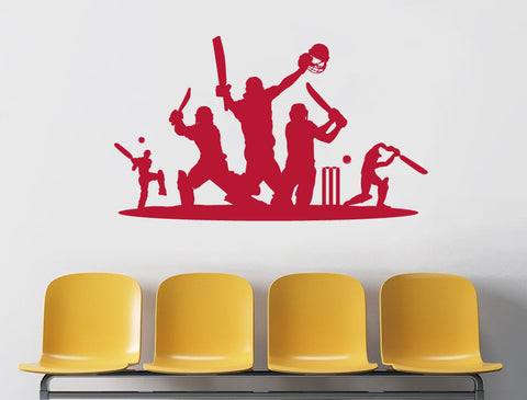 Cricket-Wandtattoo – Silhouette eines Cricketspielers