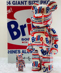 Medicom Toy - BE@RBRICK x Andy Warhol Brillo (1st ver.) 400% & 100% Bearbrick set