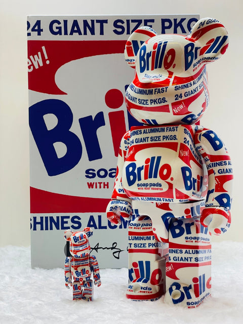 Medicom Toy - BE@RBRICK x Andy Warhol Brillo (1st ver.) 400% & 100% Bearbrick set