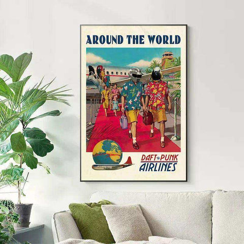 Daft Punk Around The World Poster sur toile