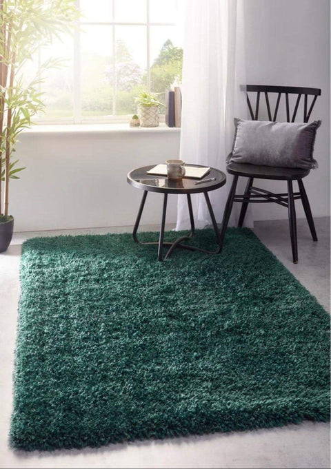 Chicago Forest Green Shaggy Rug
