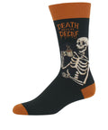 Death Before Decaf Men’s Crew Socks – Skeleton Coffee Design