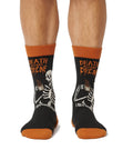 Death Before Decaf Men’s Crew Socks – Skeleton Coffee Design
