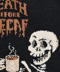 Death Before Decaf Men’s Crew Socks – Skeleton Coffee Design