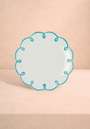 Sky Blue Scalloped Dessert Plate - Set of 4