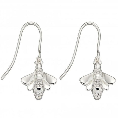 Detaillierte Ohrringe mit Zirkonia-Pavé-Biene E5830C