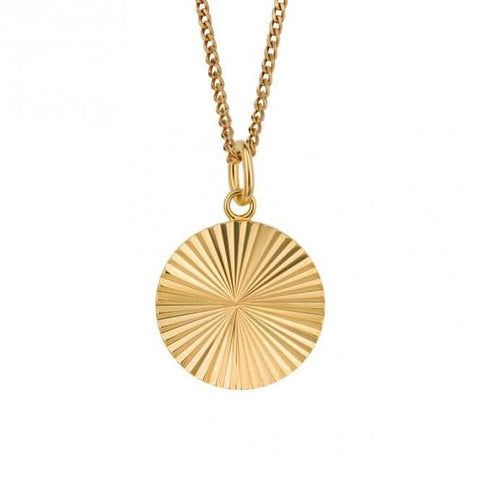 Pendentif rond plaqué or taillé en diamant P5247