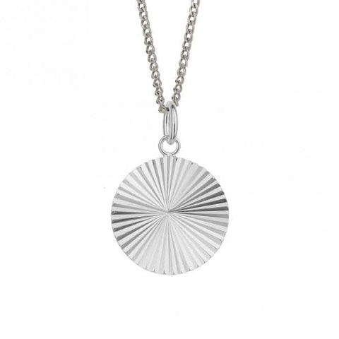 Pendentif rond en argent taillé diamant P5246