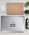 Animal friendship sticker displayed on everyday accessories