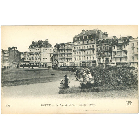 Dieppe, France – La Rue Aguado – Postcard Early 20th Century