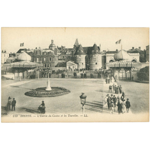 Dieppe, France – L’Entrée du Casino et les Tourelles – Postcard Early 20th Century