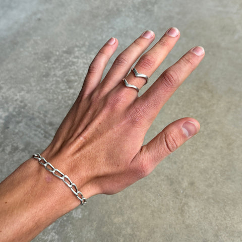 Double Arrow Silver Ring