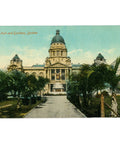 Durban, South Africa Town Hall and Gardens Early 20th Century Postcard