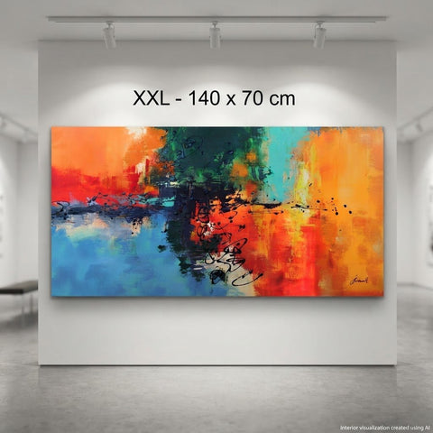 Monika Spiewak - Abstract - Oil Painting Stretched On The Frame - XXL - Ready To Hang - 1/1 Unique Piece
