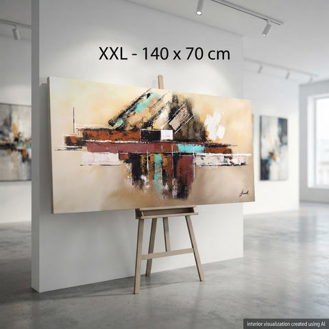 Monika Spiewak - Abstract - Oil Painting Stretched On The Frame - XXL - Ready To Hang - 1/1 Unique Piece
