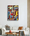 Corina Dinu - THE SOUL’S MIRROR – Monumental Neocubist Original with Gold Leaf (130x90 cm)