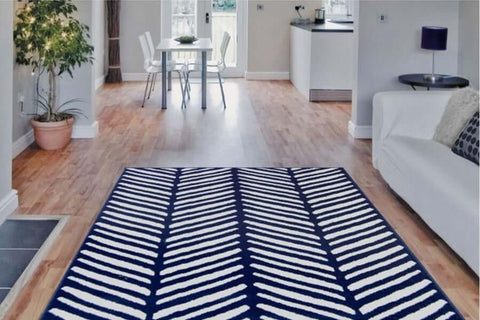 Tapis Maëstro à chevrons bleus