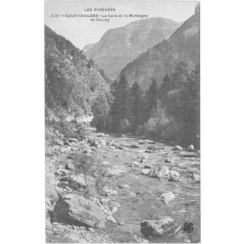 Eaux - Chaudes, France – Le Gave et la Montagne de Gourzy – Postcard Early 20th Century