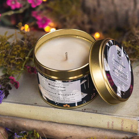 Enchanted Woodlands Candle in a Matt Gold Tin