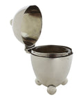 Egg Shaped 1894 Antique Victorian Era Sterling Silver Mustard Pot with Glass Liner Silversmith Mappin & Webb Ltd Sheffield Hallmarks