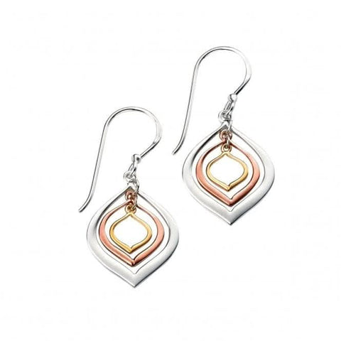 Elements Gold- und roségoldplattierte dreifache Laternenohrringe E4893