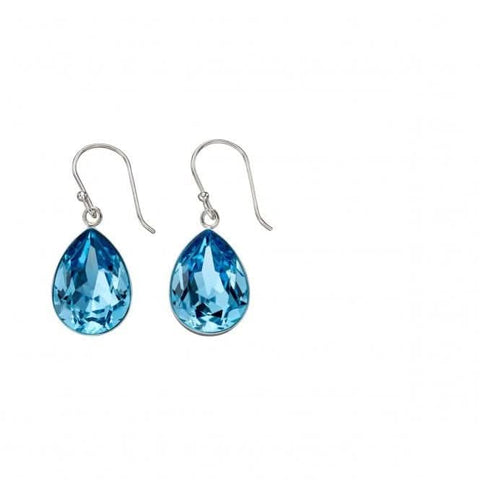 Elements Silber Aqua Swarovski Tropfenohrringe E5686T