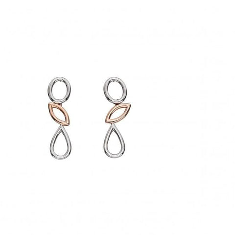 Elements Silver Ohrringe in Kontrastform, silber-roségoldplattiert, E5360