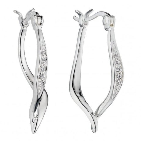 Elements Silberne Ohrringe mit Zirkonia in Form einer Rüsche, silber-roségolden, E5534C